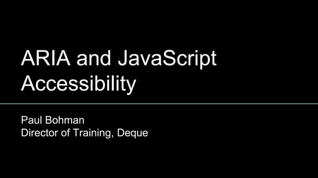 ARIA and JavaScript Accessibility