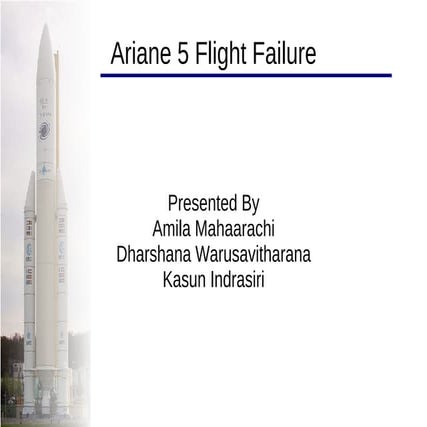 Ariane-5 shuttle Case study fault tollerance