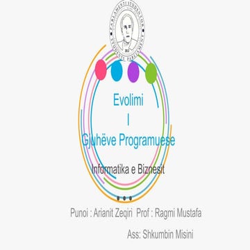 Evolimi i Gjuhëve Programuese -Lënda:Informatika e Biznesit