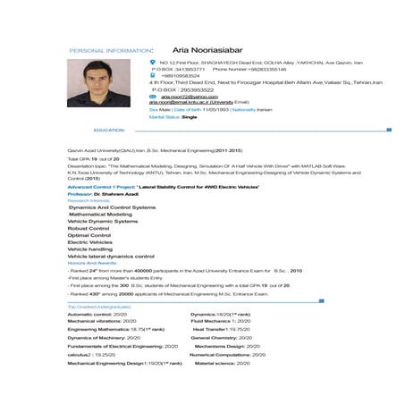 Aria nooriasiabar  cv