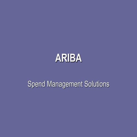 Ariba Spend Management