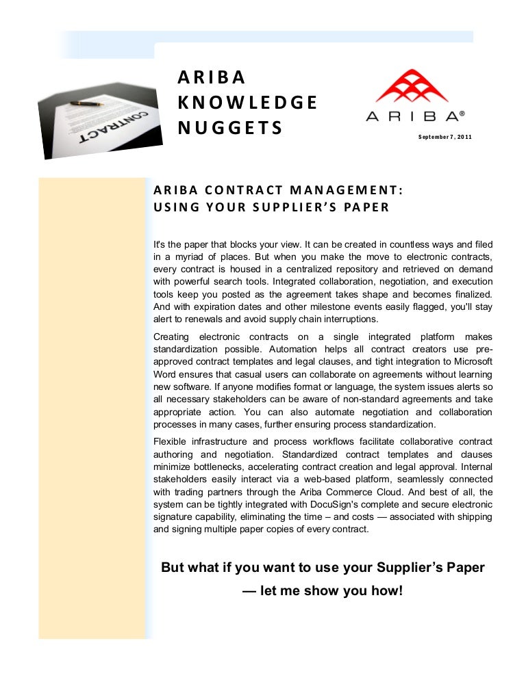 ariba contracts