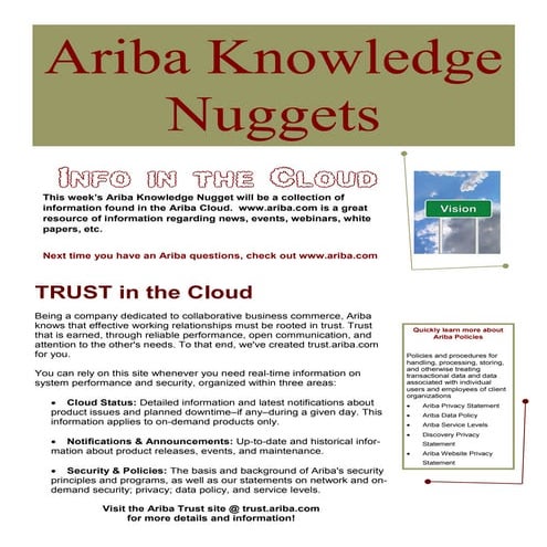 Ariba Knowledge Nuggets - Information in the Cloud