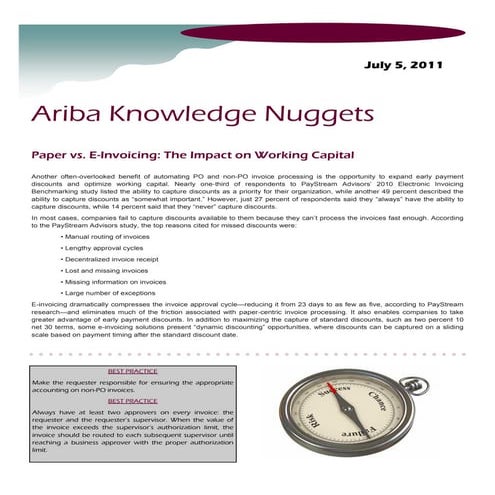 Ariba Knowledge Nuggets - Invoice Automation Part 2