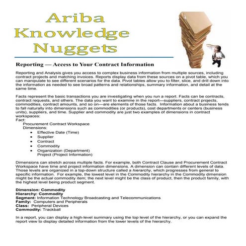 Ariba Knowledge Nuggets - Reporting in Contract Management