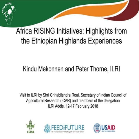 Africa RISING Initiatives: Highlights from the Ethiopian Highlands experiences