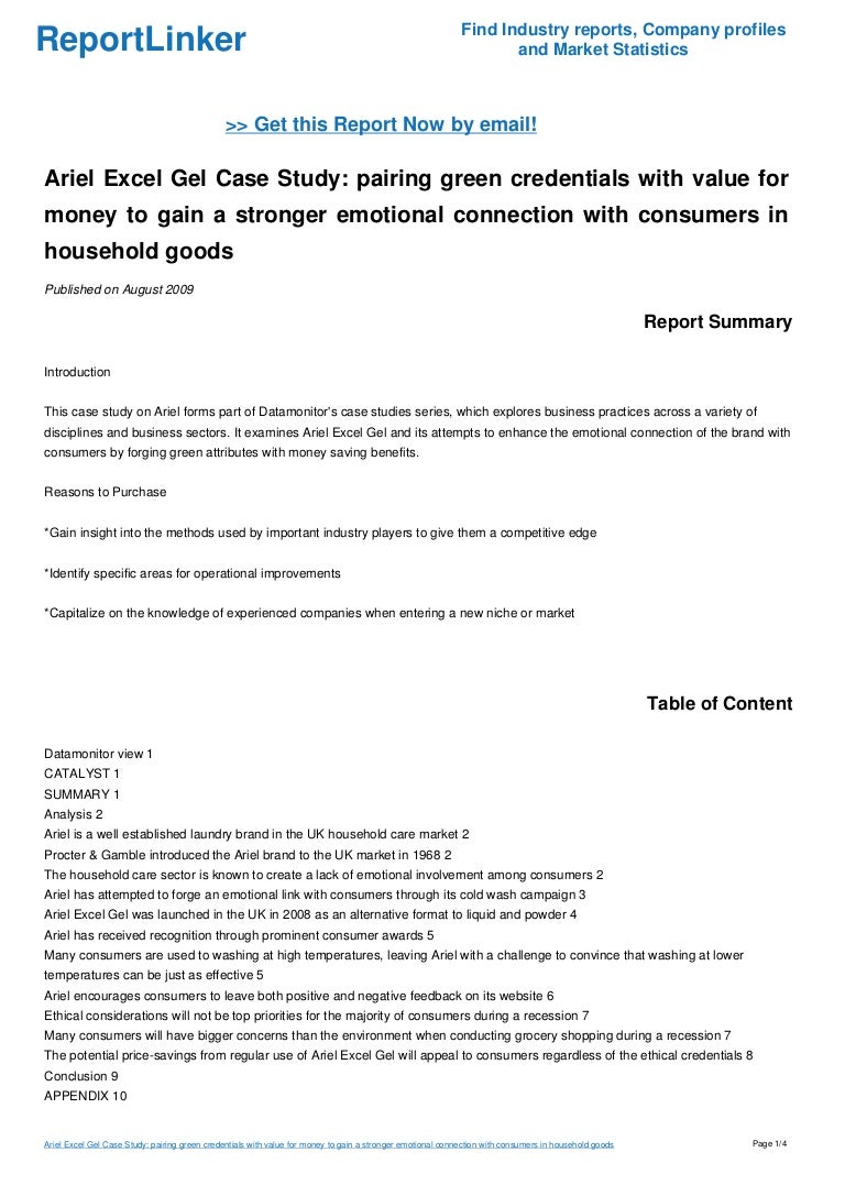 Groupe ariel case solution excel image
