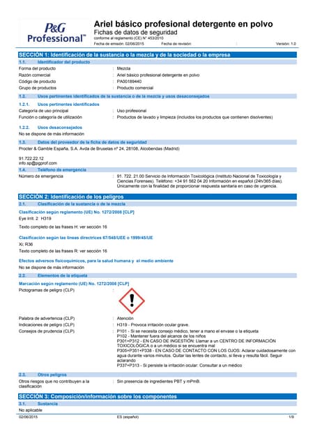 Detergente Ariel polvobasico