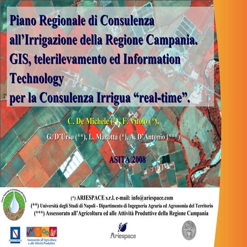 consulenza irrigua real time della Regione  Campania 