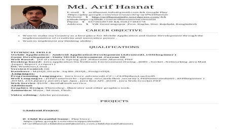 Arif hasnat (android apps and games development)