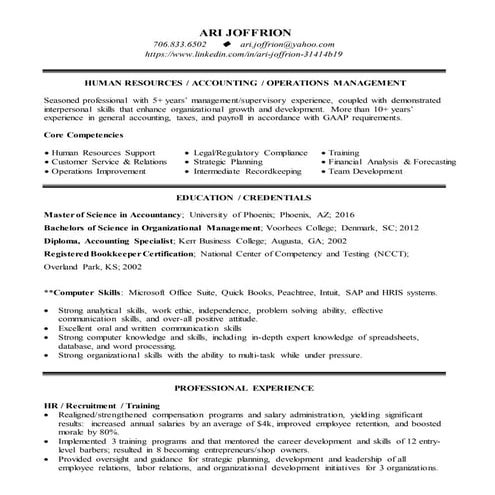 Ari joffrion resume