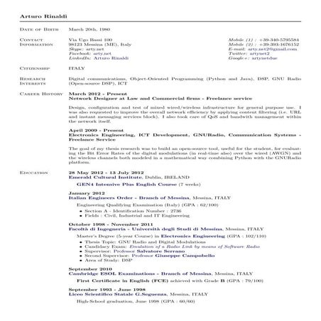 Resume A. Rinaldi (ENG-ME)