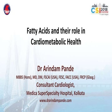 Fatty Acids and their role in Cardiometabolic Health
