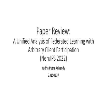 Term Project of paper review entitled a unified analysis of federated learnin...