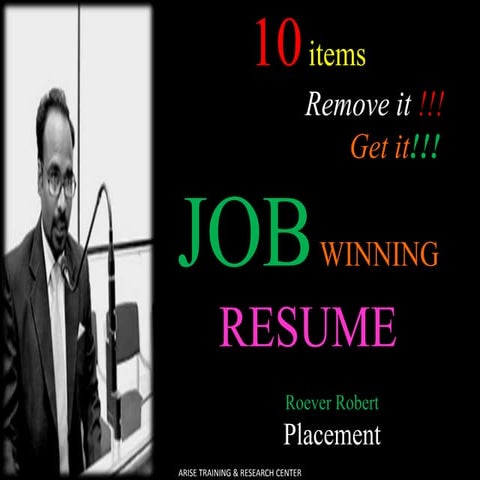 Arise job winning resume -  roever robert - MARIA VINCENT