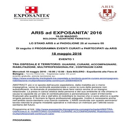 Aris ad Expo Sanità 2016