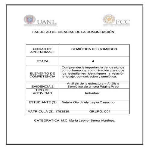 EVIDENCIA NO.6 "ANÁLISIS SEMIÓTICO DE UNA PÁGINA WEB"