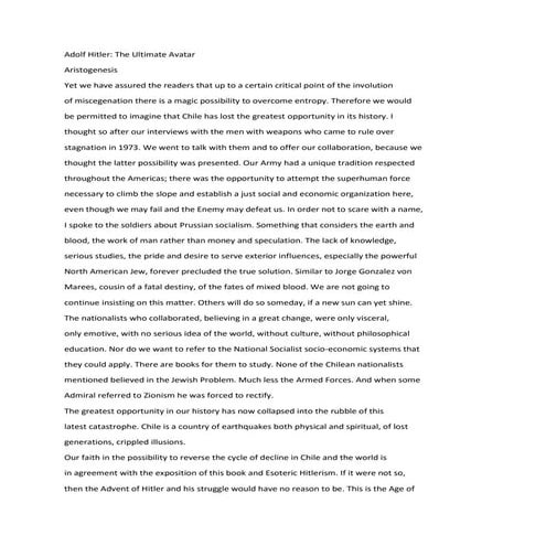 Aristogenesis   ultimate avatar - miguel serrano