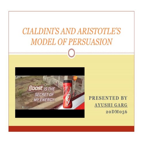 Aristotle and ciadlini's model of persuasion