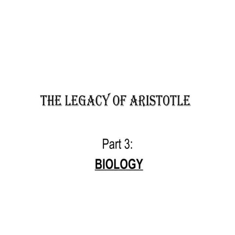 3 Aristotle's Biology