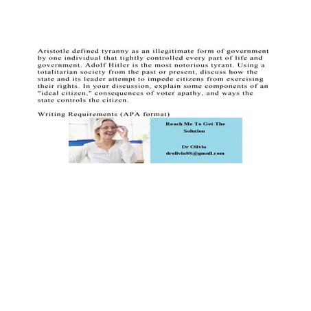 Aristotle defined tyranny as an illegitimate form of government .docx