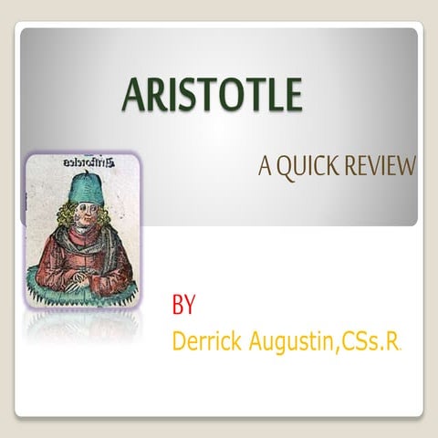 Aristotle by Derrick,C.Ss.R.