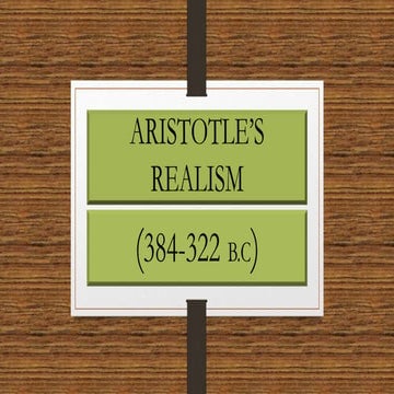 Aristotle' s realism presentation
