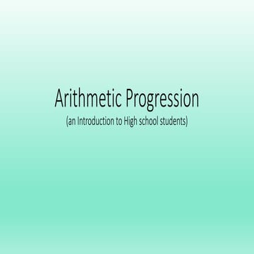 Arithmetic progression