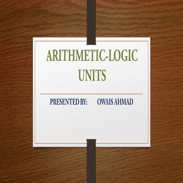 Arithmetic logic units | PPT