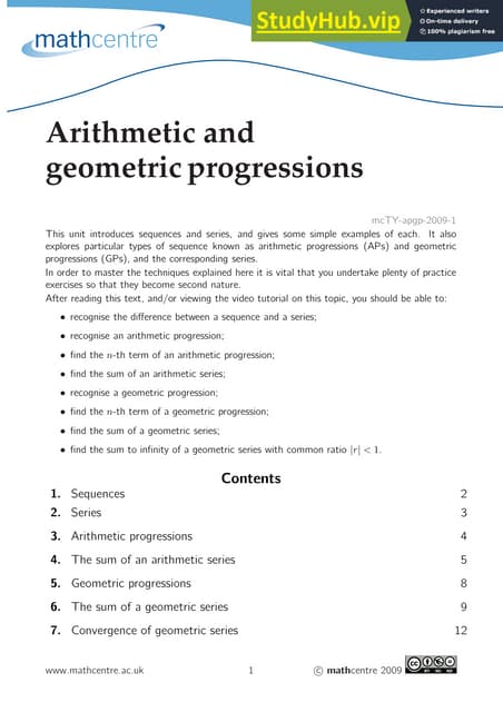 Arithmetic progression | PPT