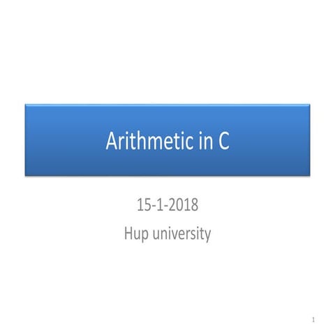 Arithmetic in c