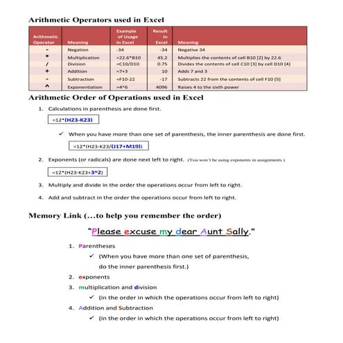 Arithmetic Order Of Operations | PDF