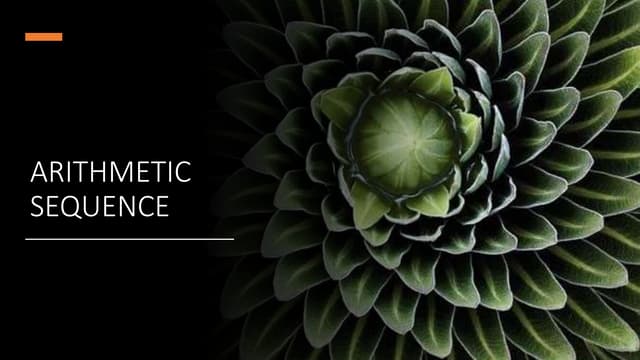 Arithmetic sequence | PPTX