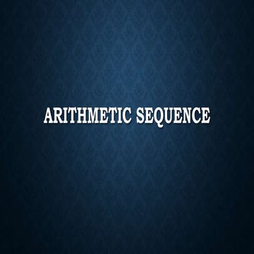 Arithmetic sequence G10.pptx | Homework and Study | Education