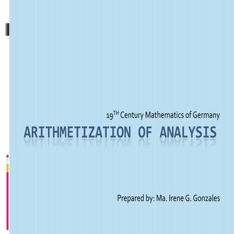 Arithmetization of Analysis