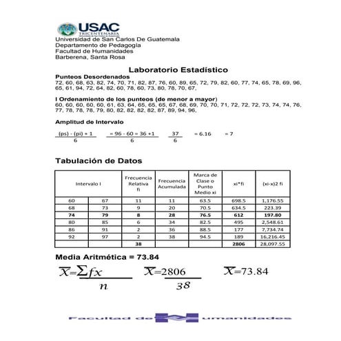 Laboratorio Estadistico Usac para Maestros