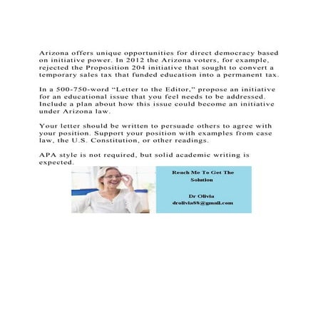 Arizona offers unique opportunities for direct democracy based o.docx