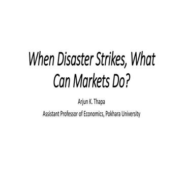 when Disaster strikes, What can Market Do?