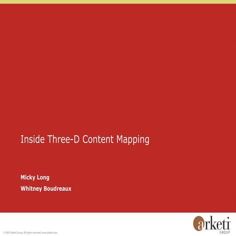 Inside 3-D Content Mapping - Pardot Users Conference