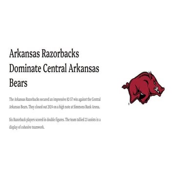 Arkansas Razorbacks Dominate Central Arkansas Bears | PPT