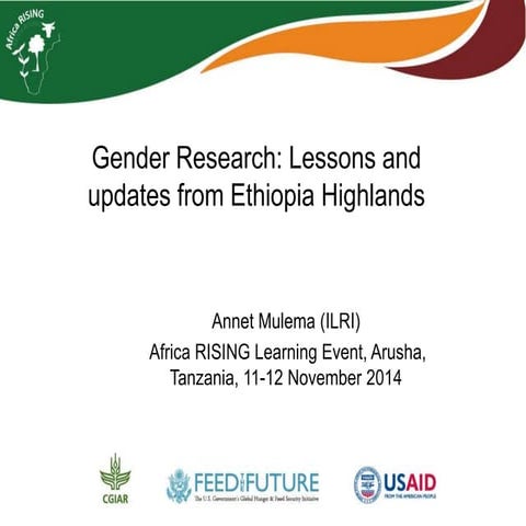 Gender research: Lessons and updates from Ethiopia Highlands