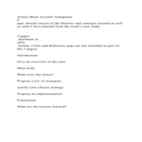 Arlene Blum Ascends AnnapurnaPaper should consist of the theorie.docx