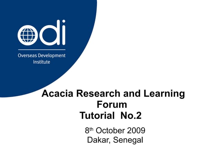 Acacia Research and Learning Forum Tutorial 2