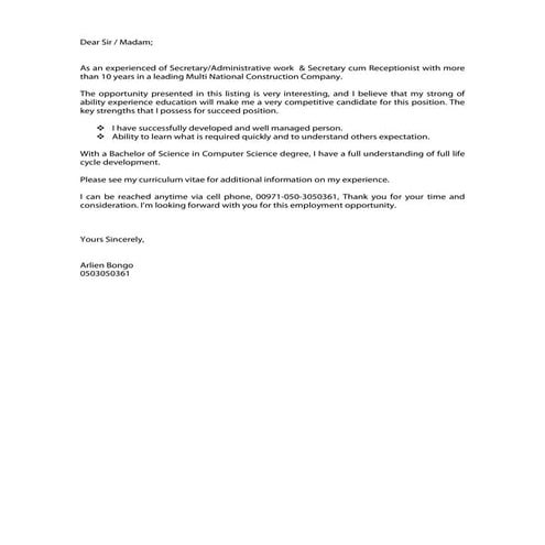 Arlien bongo curriculum vitae l