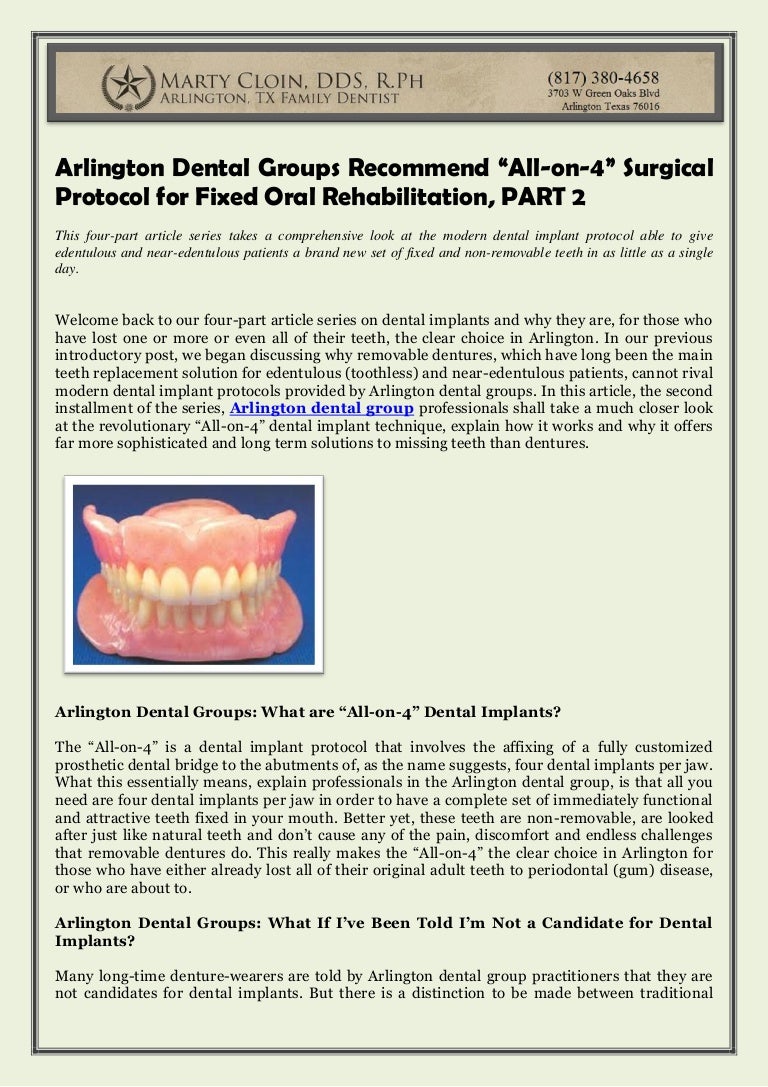 Arlington Dental Groups “Allon4” Surgical Protocol for Fi…
