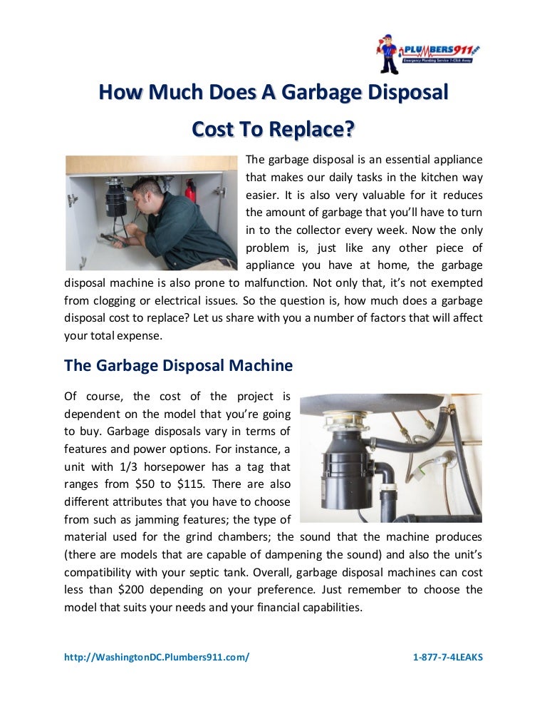 Arlington Plumber Shares Tips on Garbage Disposal Replacement Costs
