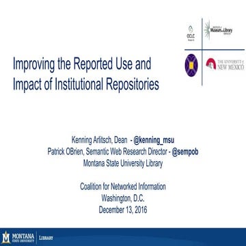 Improving the reported use and impact of institutional repositories
