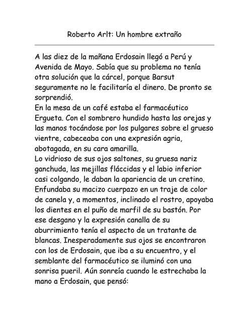 Arlt roberto un hombre extraño