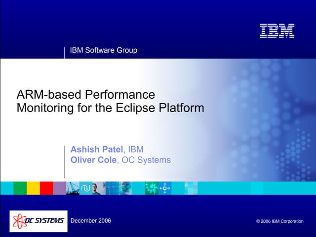Application Response Measurement (ARM) based Monitoring for Eclipse