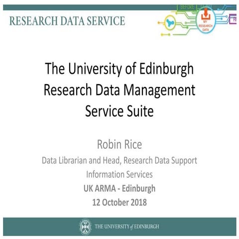 The University of Edinburgh Research Data Management Service Suite